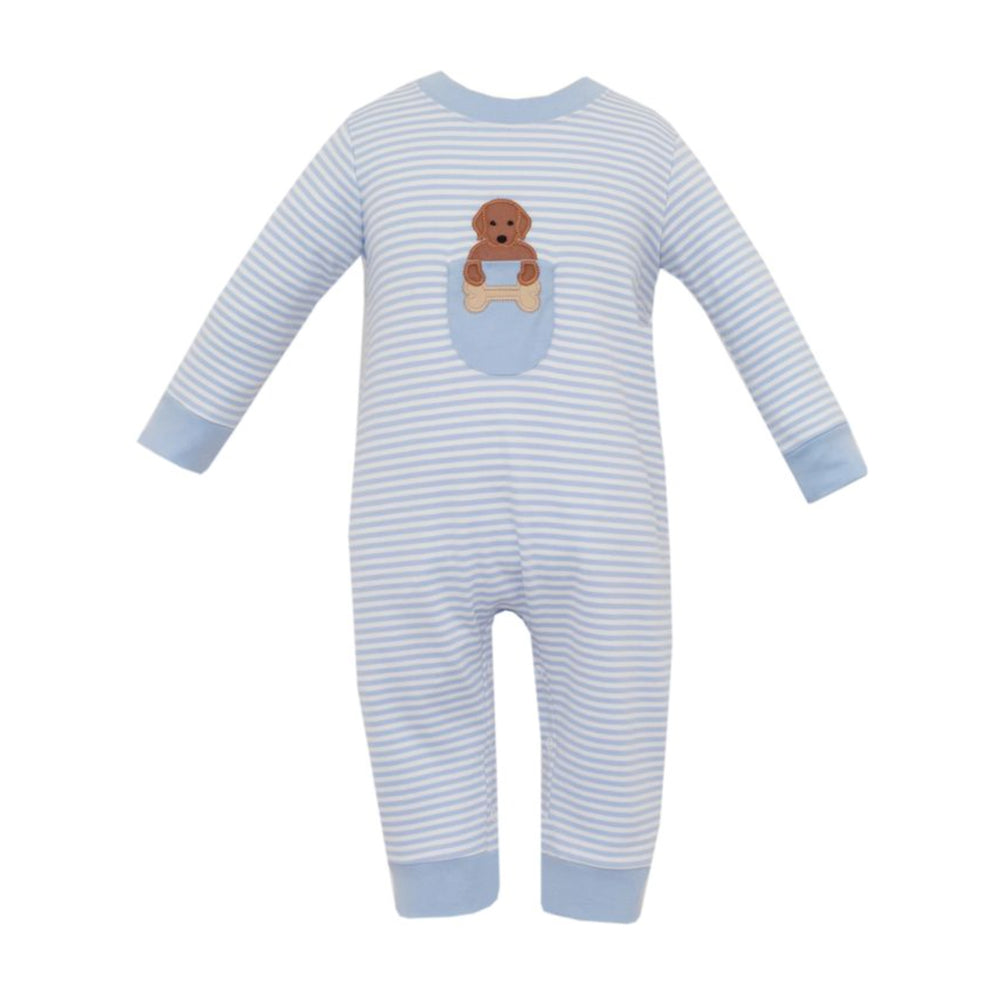 Light Blue Stripe Lab Romper