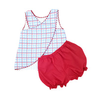 Red White Blue Bloomer Short Set