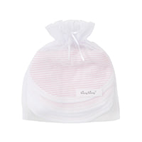Set of 3 Bibs in Pink Stripe