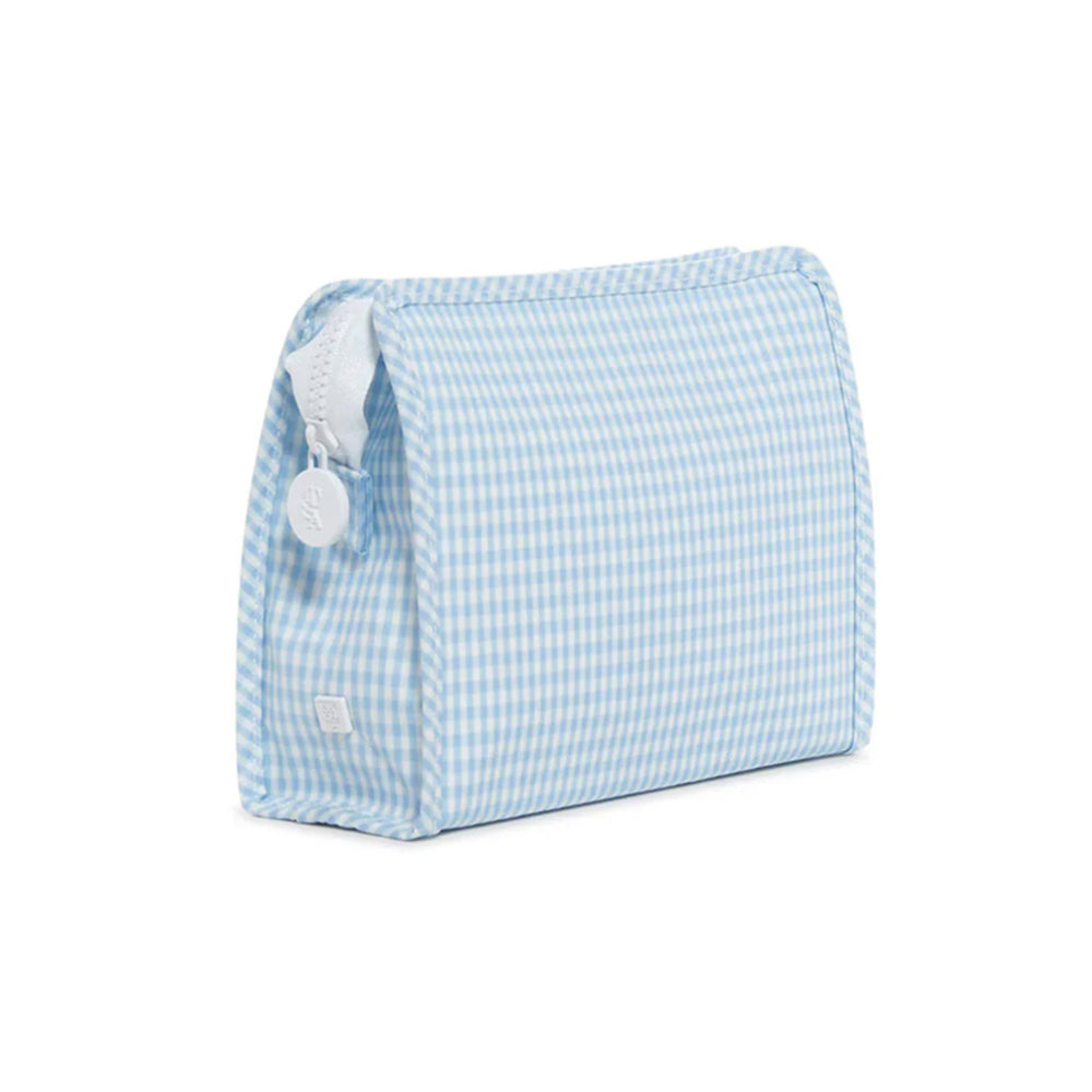 Large Roadie Gingham Mist Zip Pouch