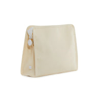 Medium Roadie Natural Coated Canvas Zip Pouch