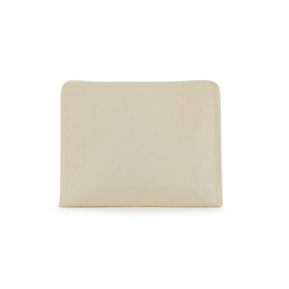 Medium Roadie Natural Coated Canvas Zip Pouch