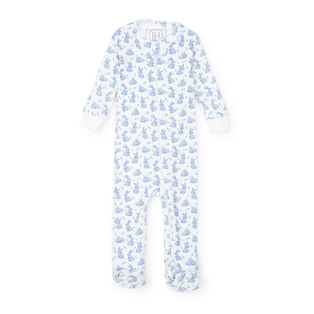 Parker Bunny Hop Blue Zipper Pajamas