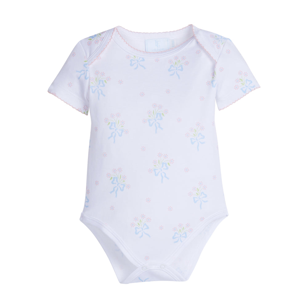 Blue Bow Bouquet Printed Onesie