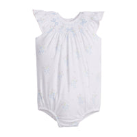 Blue Bow Bouquet Smocked Bishop Bubble