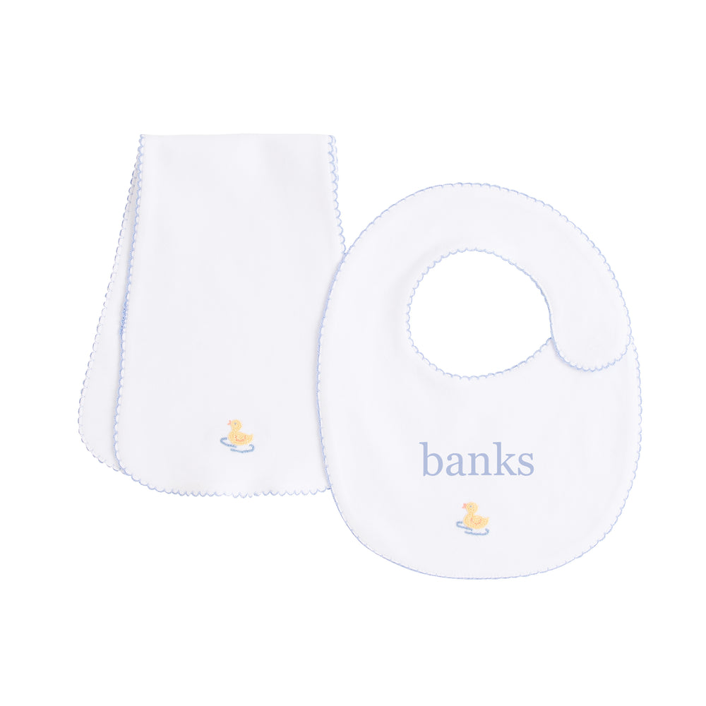 Duckie Pinpoint Bib n' Burp Set