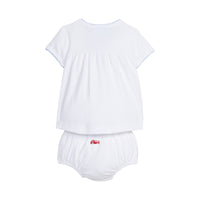 Fire Truck Pinpoint Layette Knit Set