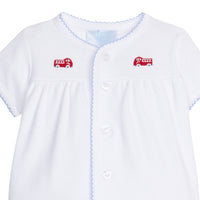 Fire Truck Pinpoint Layette Knit Set