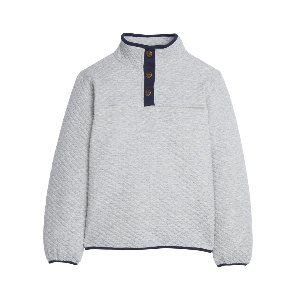 Gray/Navy Classic Quilted Pullover