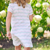 Squigigle Stripe Printed T-Shirt Dress