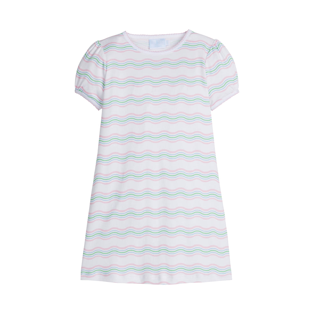 Squigigle Stripe Printed T-Shirt Dress