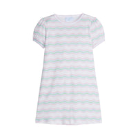 Squigigle Stripe Printed T-Shirt Dress