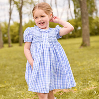 Smocked Bridget Dress in Woodberry Plaid
