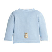 Blue Teddy Bear Crochet Sweater