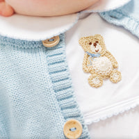 Blue Teddy Bear Crochet Playsuit