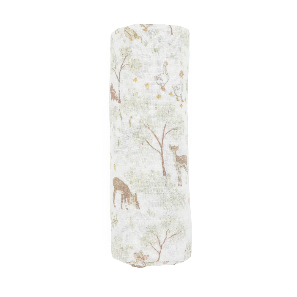 Woodland Friends Cotton Muslin Swaddle