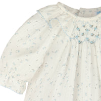 Blue Tiny Floral Smock Bishop