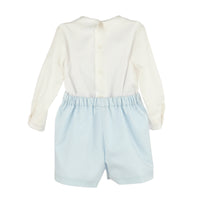 Classic Set Blue Shorts White Top