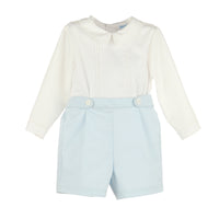 Classic Set Blue Shorts White Top