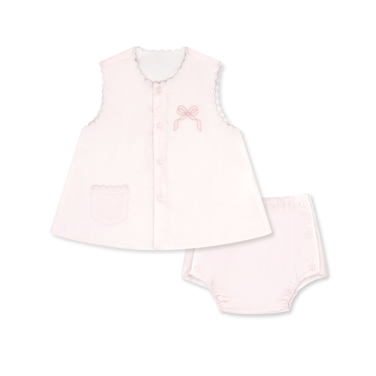 Bow Tab Diaper Set - Lavender Mini Gingham main image 1