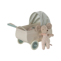 Mint Pram with Baby Mouse