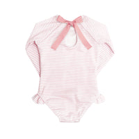 Light Pink Stripe Rashguard One Piece