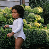 Light Pink Stripe Rashguard One Piece