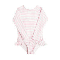 Light Pink Stripe Rashguard One Piece