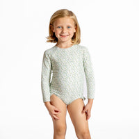Sea Marsh Floral Rashguard One Piece