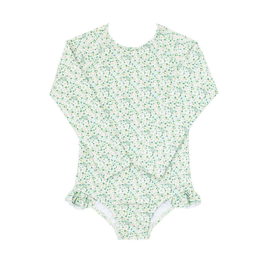 Sea Marsh Floral Rashguard One Piece