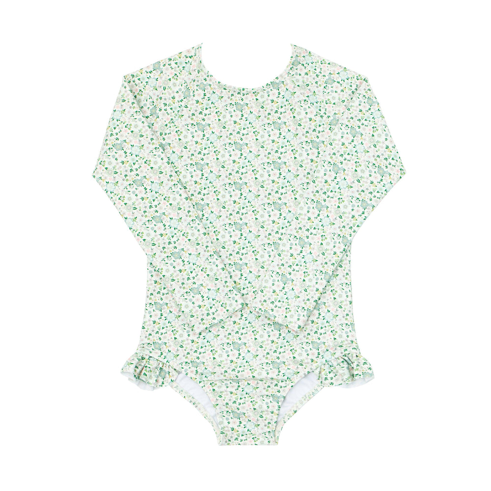 Sea Marsh Floral Rashguard One Piece