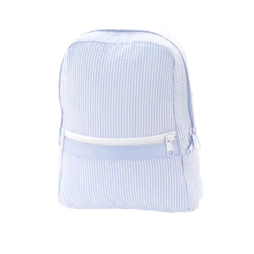 Baby Blue Seersucker Backpack