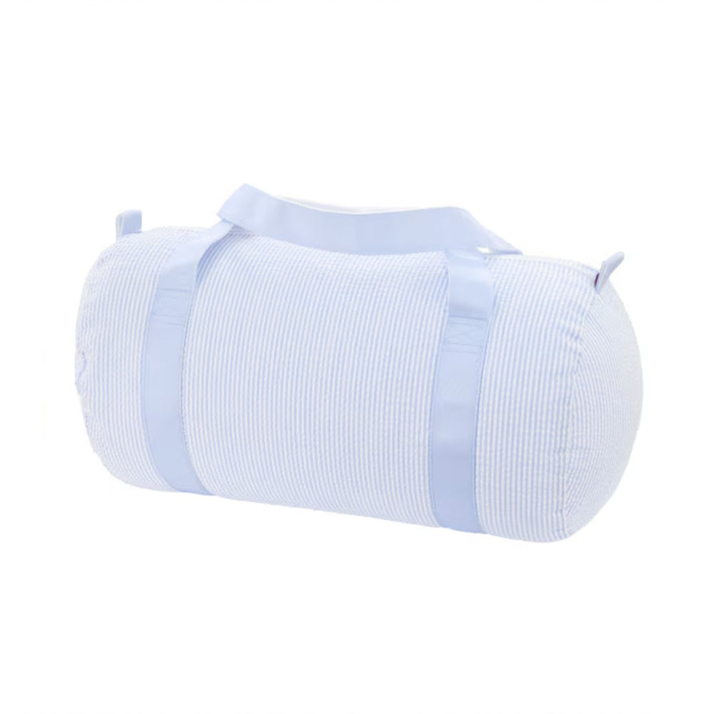 Baby Blue Seersucker Duffel Bag