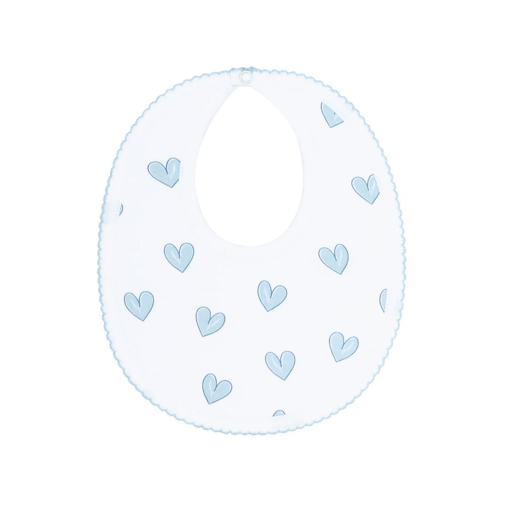 Blue Heart Print Bib