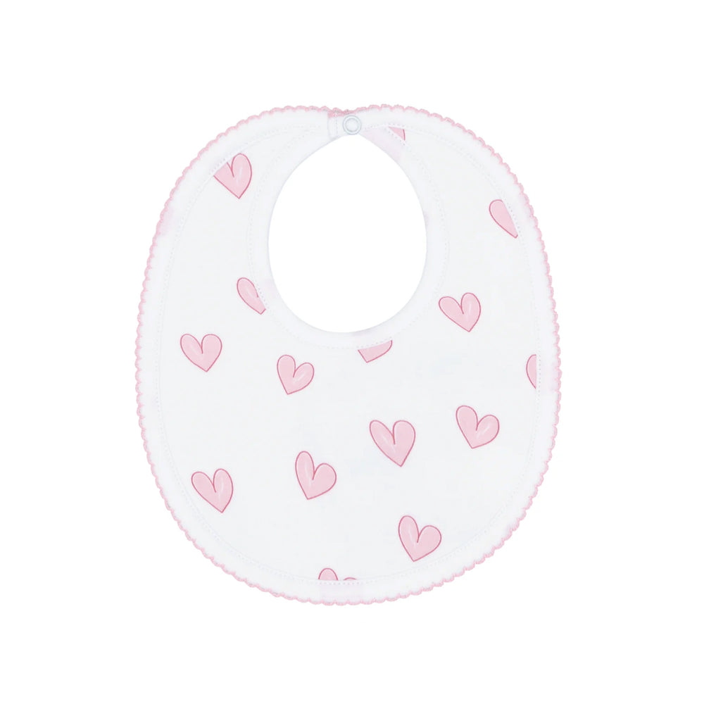 Pink Heart Print Bib