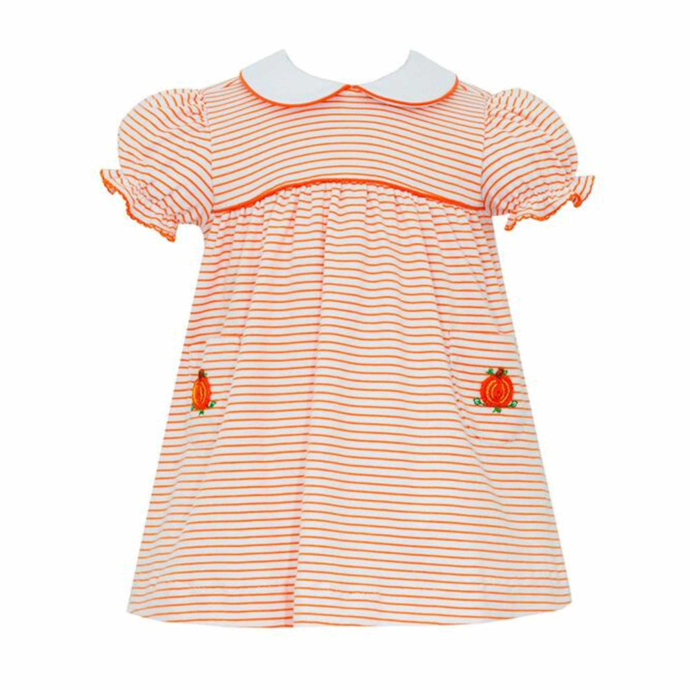 Orange Stripe Knit Pumpkin Dress