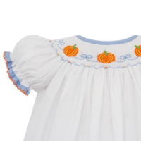Smocked Pumpkin Bishop Bloomer Set