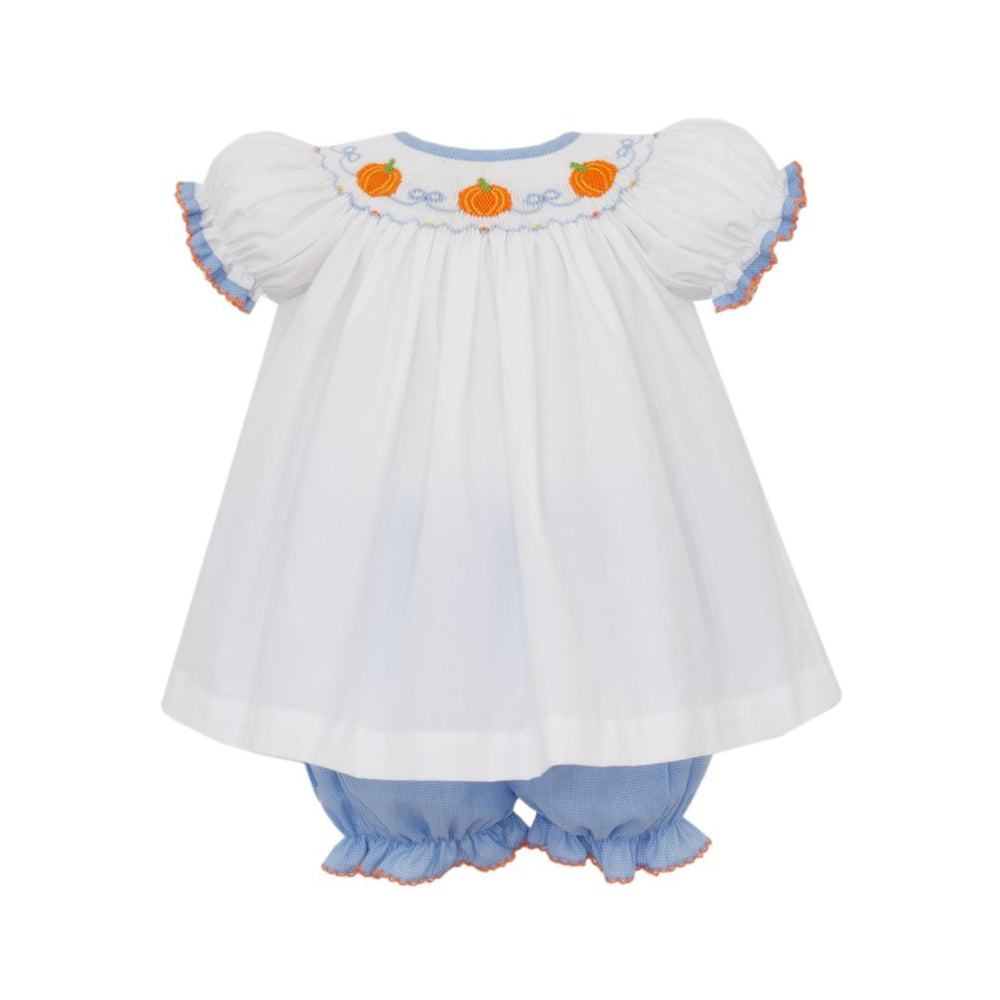 Smocked Pumpkin Bishop Bloomer Set