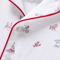 Twill Summer Romper in Coastal Charms