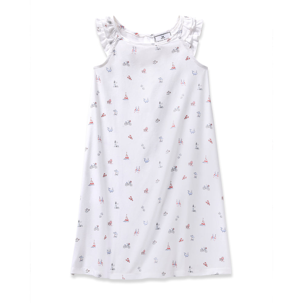 Twill Amelie Nightgown in Coastal Charms
