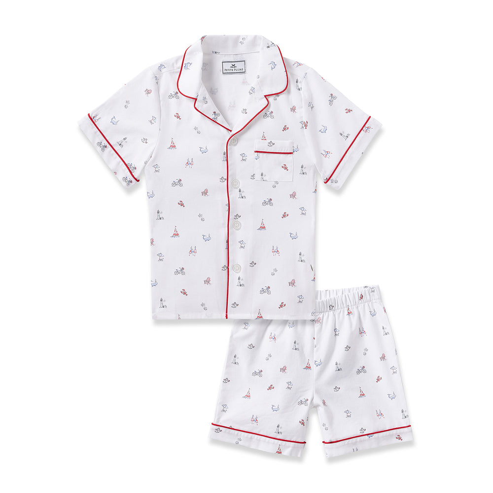 Twill Short Set Pajamas in Coastal Charms