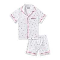 Twill Short Set Pajamas in Coastal Charms