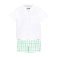 Pastel Plaid Boy Short Set