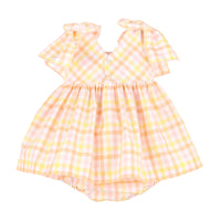 Pastel Bow Dress Pink/Yellow