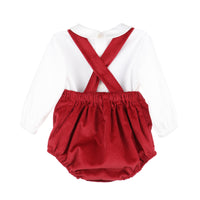 Patrick Plush Cord Cranberry Overall