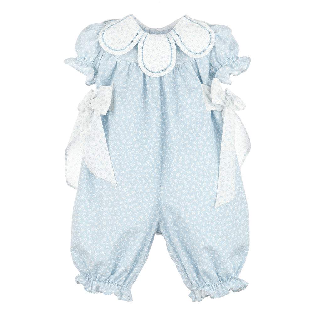 Snowy Floral Petal Longall in Blue