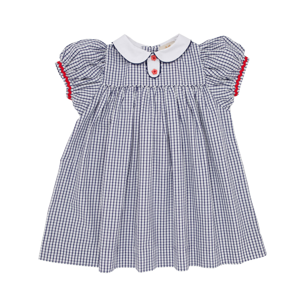 Navy Windowpane Mary Dal Dress