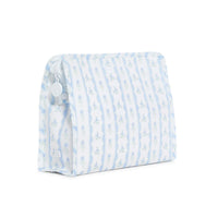 Medium Roadie Blue Ribbon Floral Zip Pouch