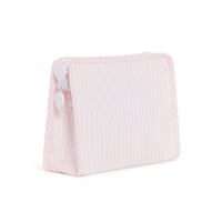 Medium Roadie Pimlico Stripe Pink Zip Pouch