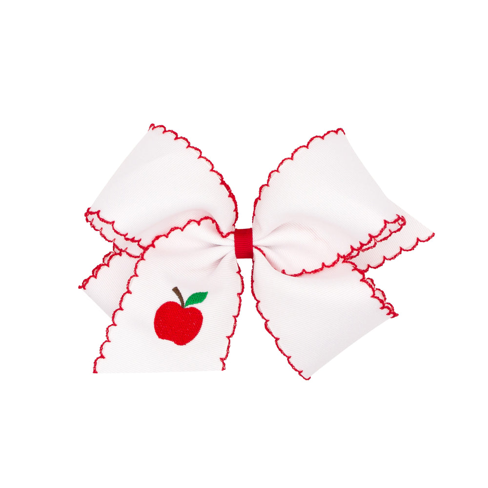 Apple Embroidery Medium Bow